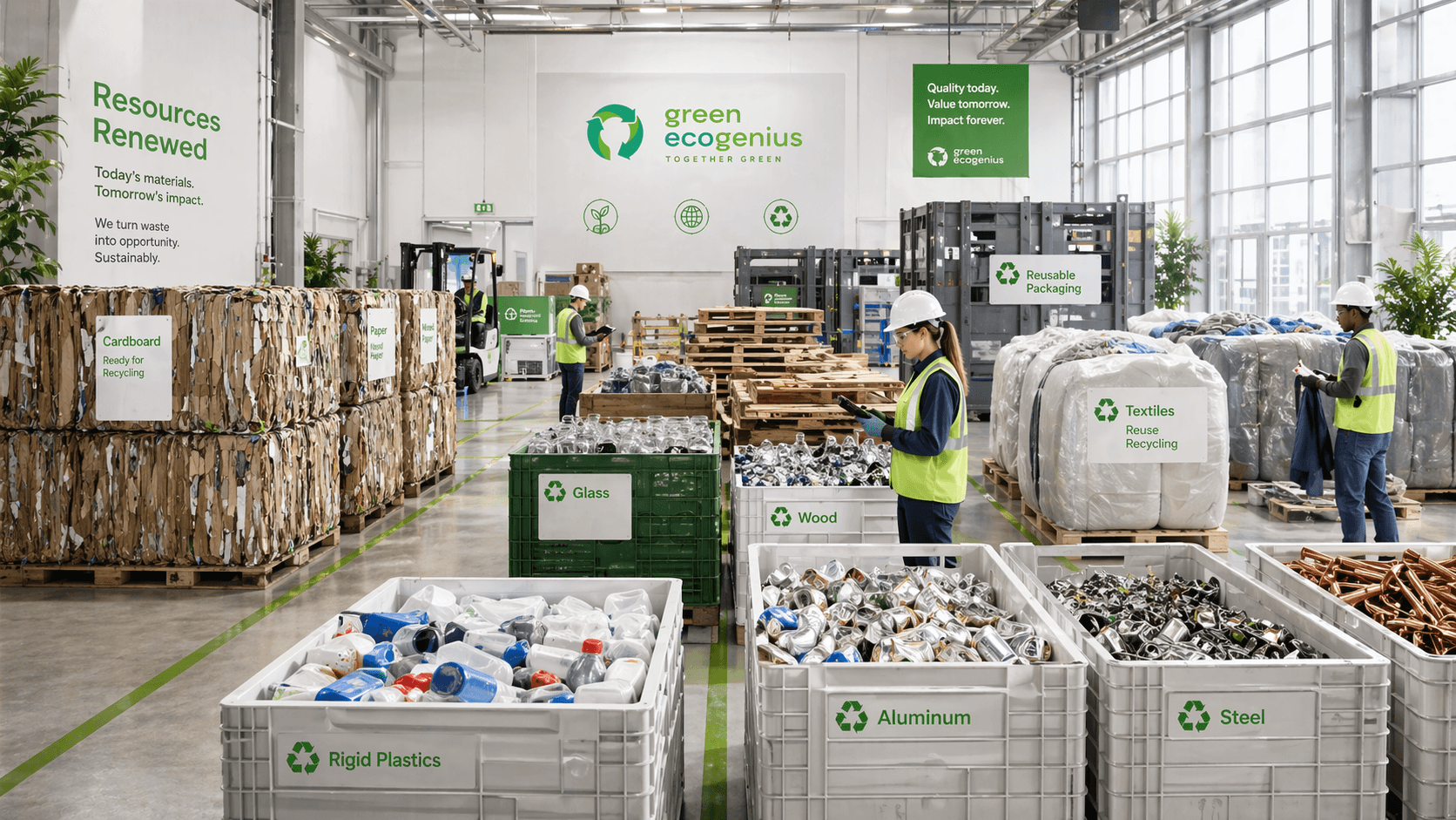 GreenEcoGenius Industrial Recycling Warehouse